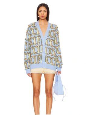 FIORUCCI Monogram Cardigan - Color: Pale Blue
